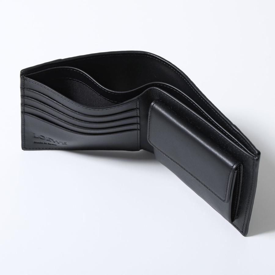 LOEWE ロエベ 二つ折り財布 PUZZLE パズル C510501X16 メンズ アナグラム レザー ミニ財布 小銭入れあり 1100/BLACKの画像