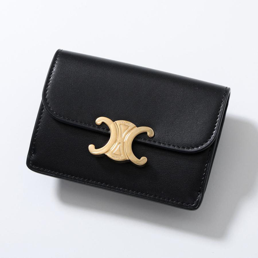CELINE セリーヌ カードケース 10I583DPV.38NO レディース トリオンフ カードホルダー パスケース 定期入れ レザー ミニ財布 Blackの画像