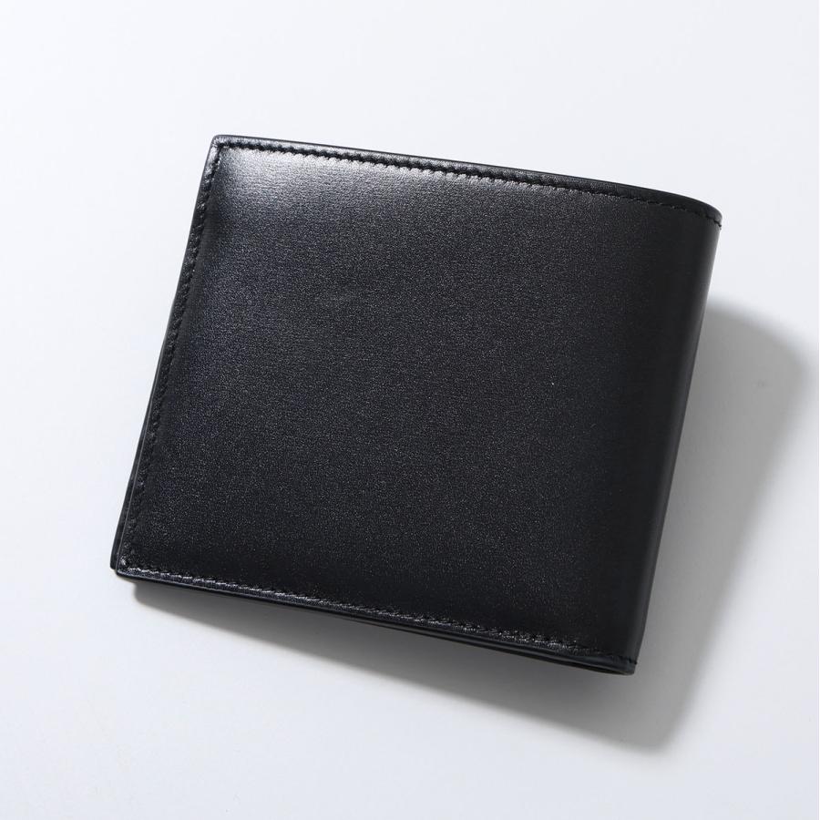 SAINT LAURENT サンローラン 二つ折り財布 453276 0SX0E メンズ カサンドラロゴ 小銭入れなし レザー ミニ財布 1000/NERO 4532760SX0E1000の画像