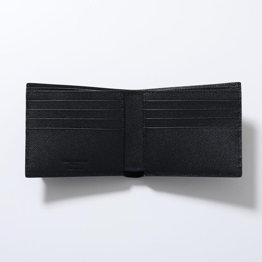 SAINT LAURENT サンローラン 二つ折り財布 396307 BTY0N メンズ 小銭入れなし ロゴ ミニ財布 1000/NERO 396307BTY0N1000の画像