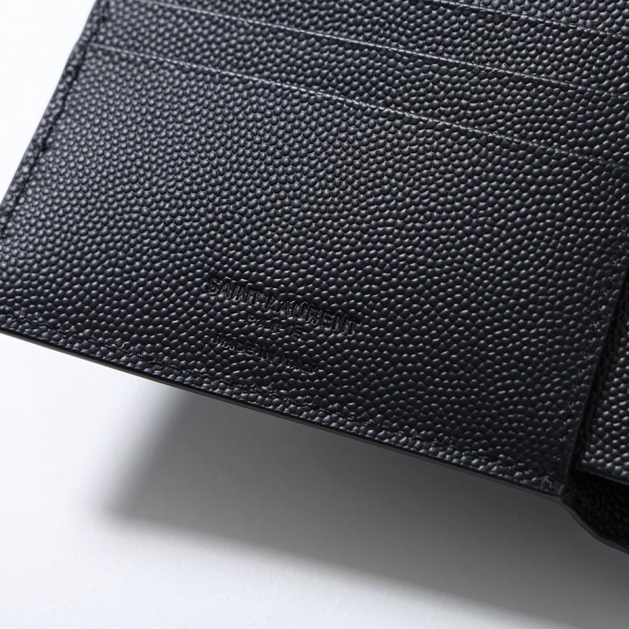 SAINT LAURENT サンローラン 二つ折り財布 396307 BTY0N メンズ 小銭入れなし ロゴ ミニ財布 1000/NERO 396307BTY0N1000の画像