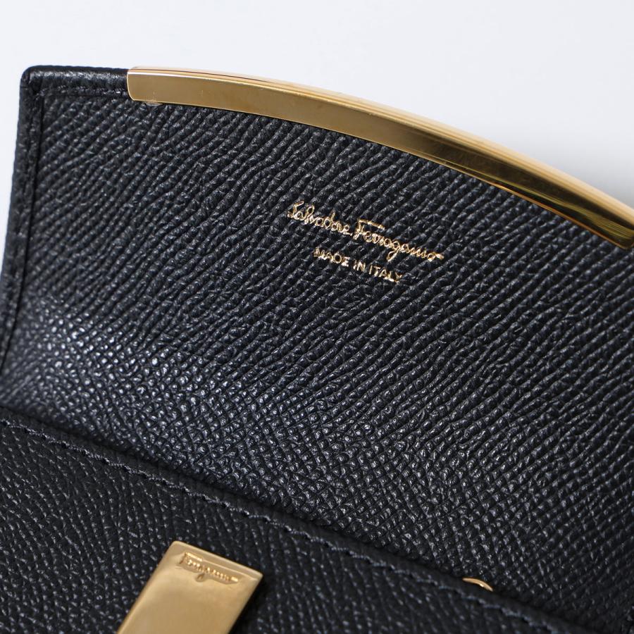 FERRAGAMO フェラガモ キーケース GANCINI ガンチーニ 22D151 レディース レザー キーリング 鍵 6連 NEROの画像