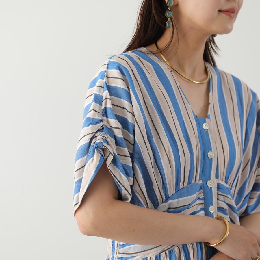 ヌキテパ　ストライプ　ワンピース NE QUITTEZ PAS!（ヌキテパ） ne Quittez pas ワンピース Cotton Voile