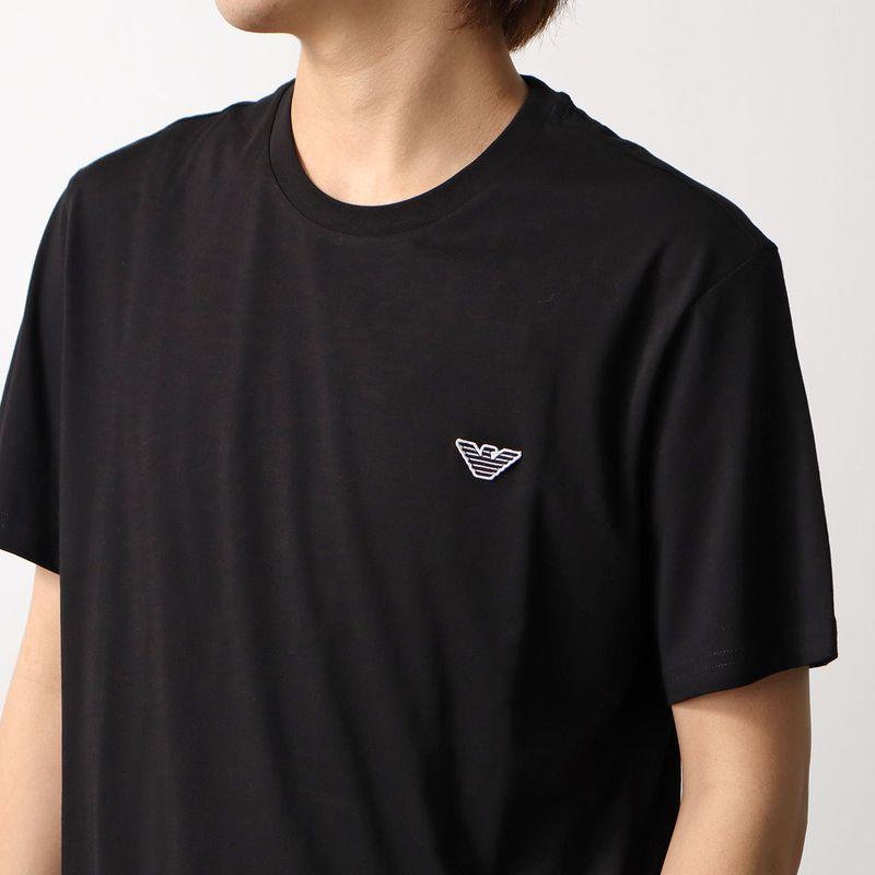 使用回数少/XLサイズ✨エンポリオアルマーニ 現行 Tシャツ イーグルロゴ 黒 EMPORIO ARMANI エンポリオアルマーニ Tシャツ T-SHIRT BEACHWEAR
