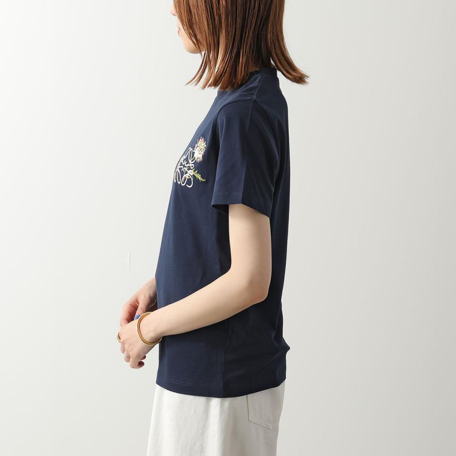 LOEWE ロエベ Tシャツ S616Y22X96 レディース 半袖 カットソー フラワー アナグラム刺繍 花 コットン クルーネック 5110/BLUの画像