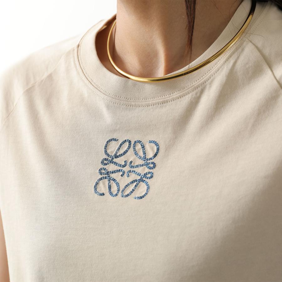 LOEWE ロエベ Ｔシャツ S616Y22X90 レディース 半袖 カットソー アナグラム刺繍 コットン クルーネックの画像