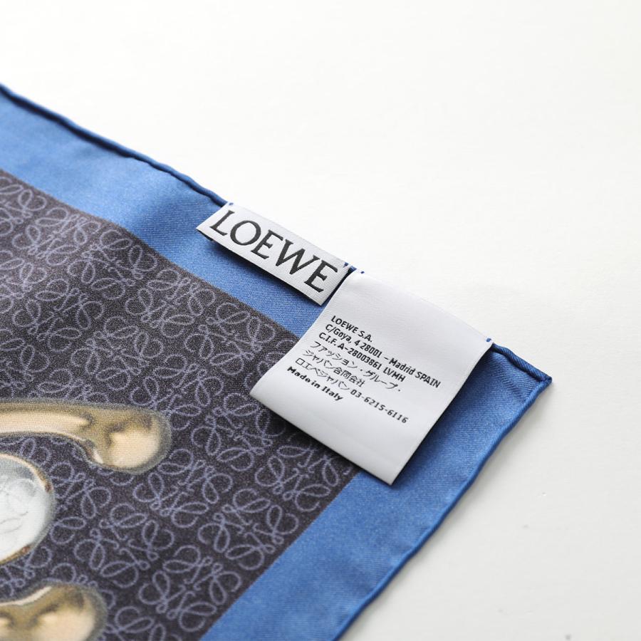 LOEWE ロエベ スカーフ FSA1SS7X01 レディース ACROBAT アクロバット プリント シルク 90×90 正方形 ロゴ 5387/NAVYBLU FSA1SS7X015387の画像