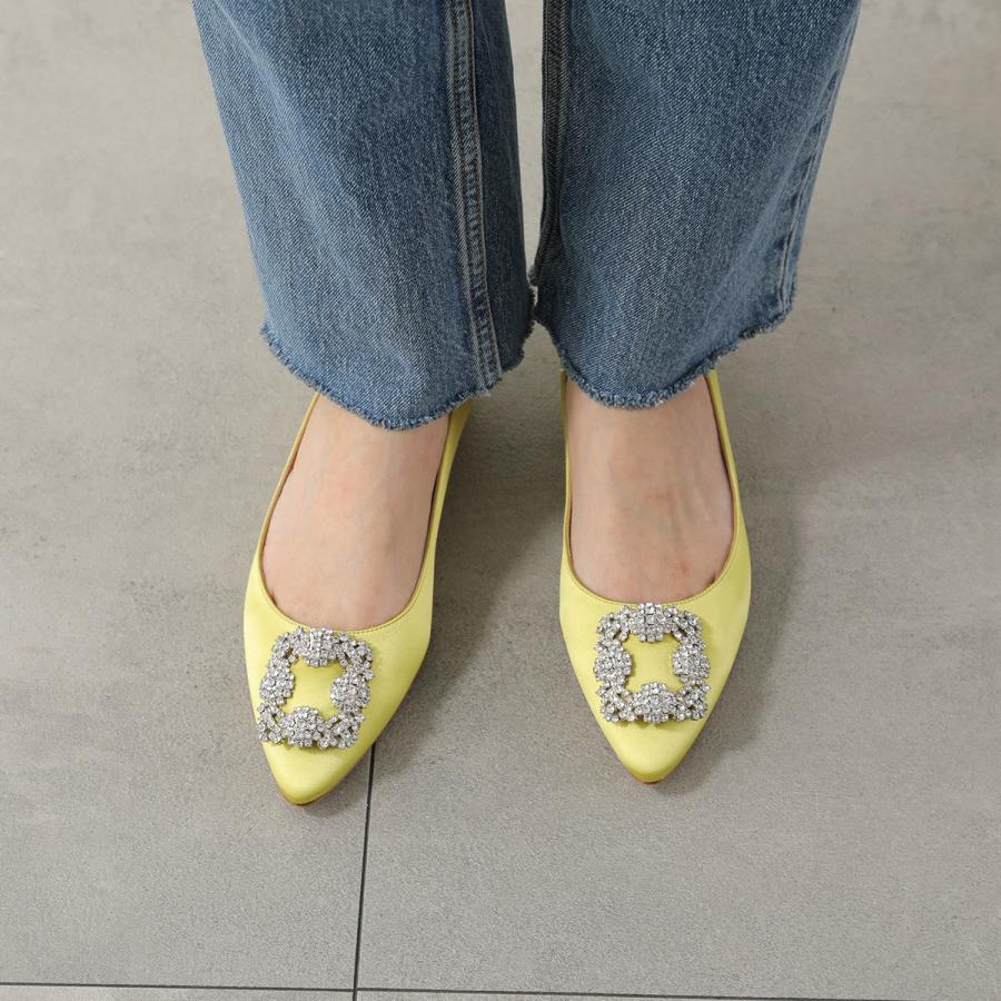 MANOLO BLAHNIK（マノロブラニク） パンプス HANGISIFLAT SATIN 010