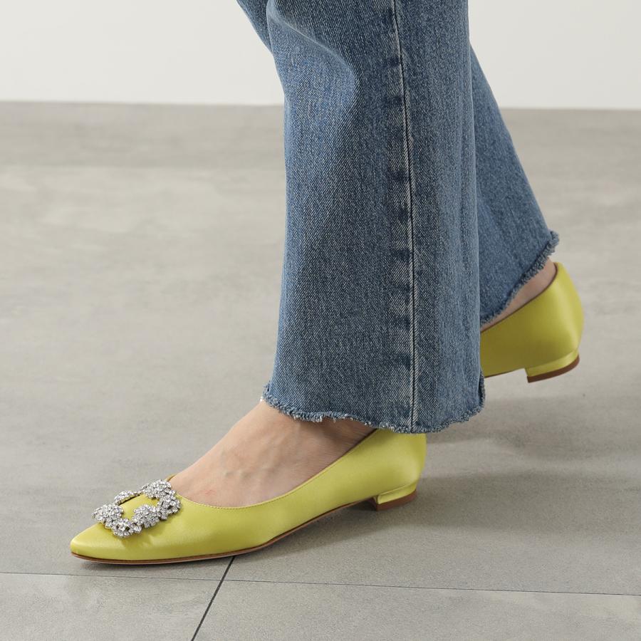 箱付き MANOLO BLAHNIK マノロブラニク サテン ハンギシフラット MANOLO BLAHNIK（マノロブラニク） パンプス HANGISIFLAT SATIN 010