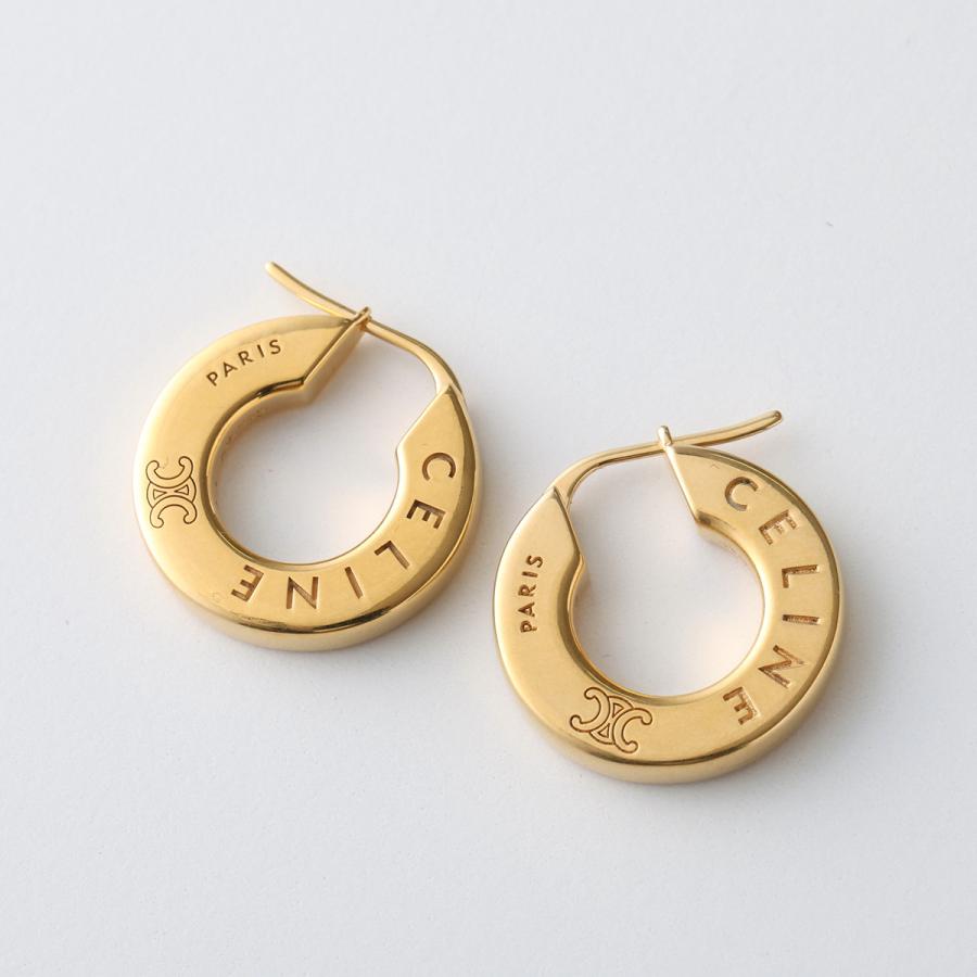CELINE セリーヌ フープピアス B107K3F83.35OR レディース トリオンフ アクセサリー プラス ロゴ GOLDの画像