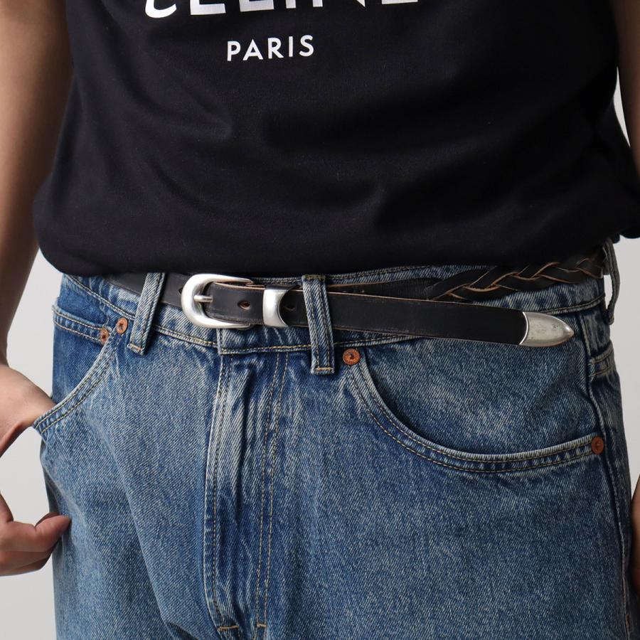 OUR LEGACY アワーレガシー ベルト 2 CM BRAIDED BELT A42382BB メンズ レザー ナローベルト BlackLeatherの画像