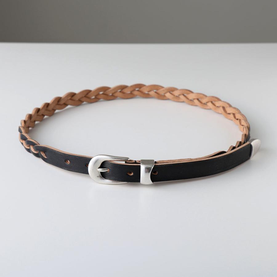OUR LEGACY アワーレガシー ベルト 2 CM BRAIDED BELT A42382BB メンズ レザー ナローベルト BlackLeatherの画像