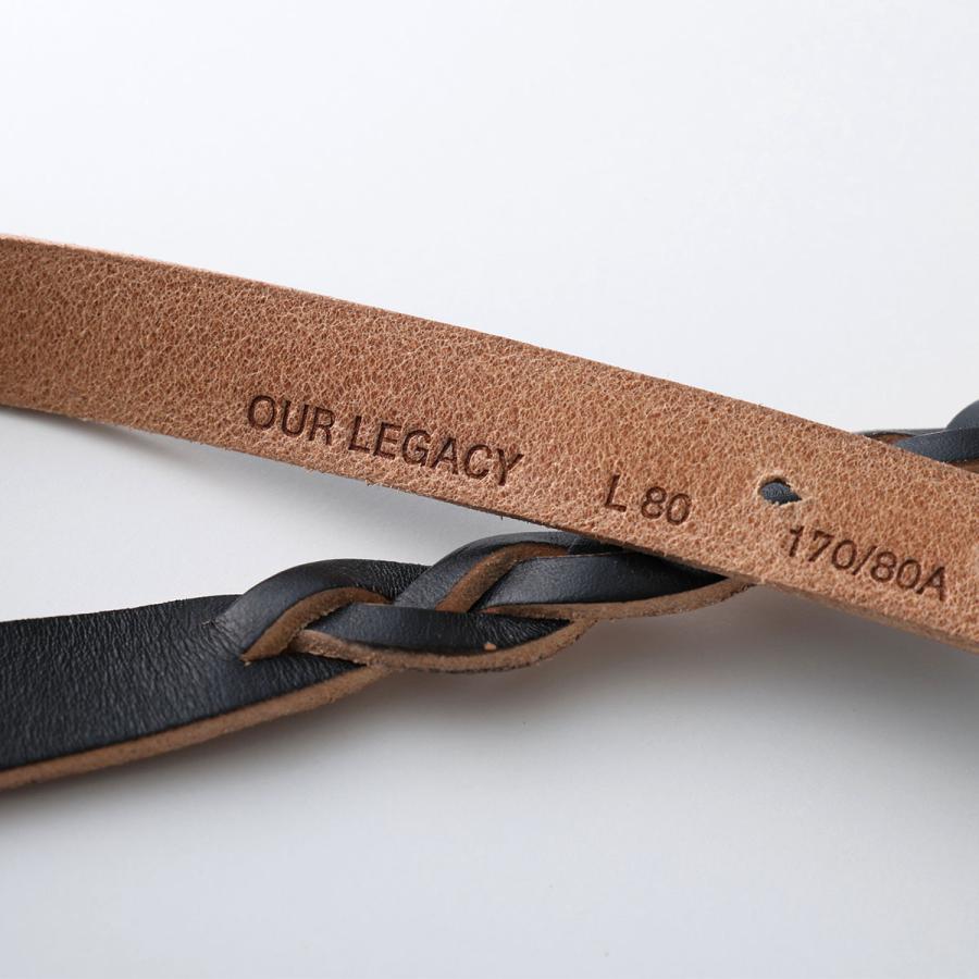 OUR LEGACY アワーレガシー ベルト 2 CM BRAIDED BELT A42382BB メンズ レザー ナローベルト BlackLeatherの画像