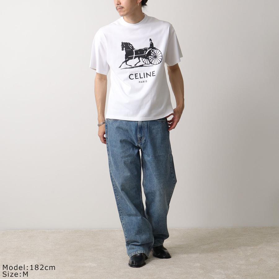 CELINE セリーヌ Tシャツ RX0LB1242.01OK RX0LB1242.38AW メンズ 半袖 カットソー ロゴT コットン クルーネックの画像
