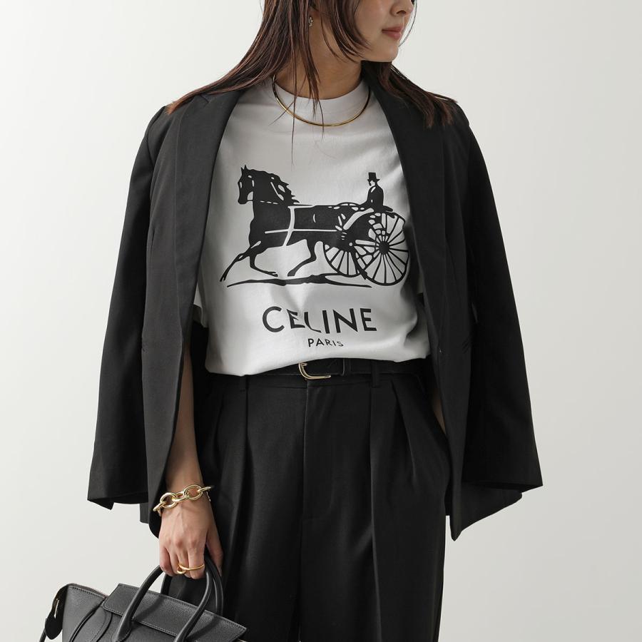 CELINE セリーヌ Tシャツ RX0LB1242.01OK RX0LB1242.38AW メンズ 半袖 カットソー ロゴT コットン クルーネックの画像