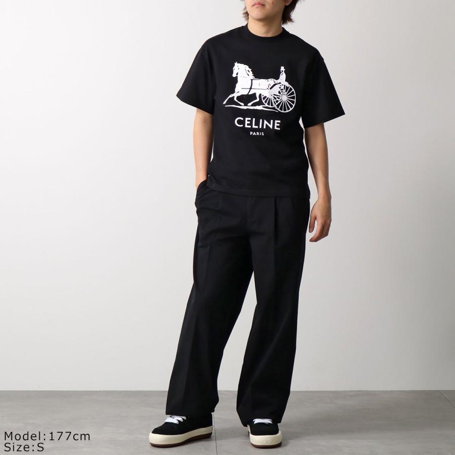 CELINE セリーヌ Tシャツ RX0LB1242.01OK RX0LB1242.38AW メンズ 半袖 カットソー ロゴT コットン クルーネックの画像