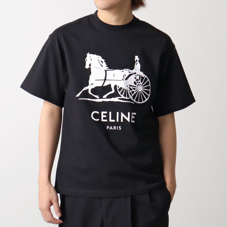 CELINE セリーヌ Tシャツ RX0LB1242.01OK RX0LB1242.38AW メンズ 半袖 カットソー ロゴT コットン クルーネックの画像