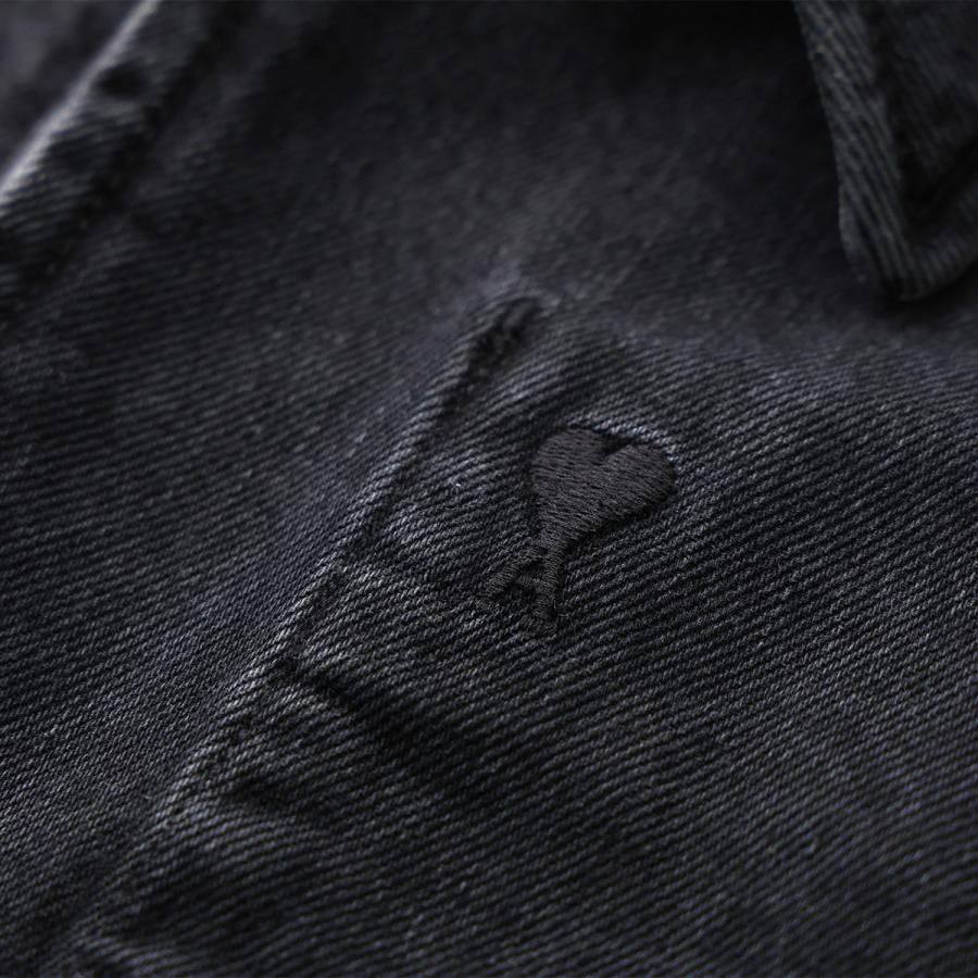ami paris アミパリス デニムジャケット HJK904.DE0124 メンズ ハートロゴ刺繍 ジップアップ トーナル Ami De Coeur エンボス HJK904.DE0124.031の画像