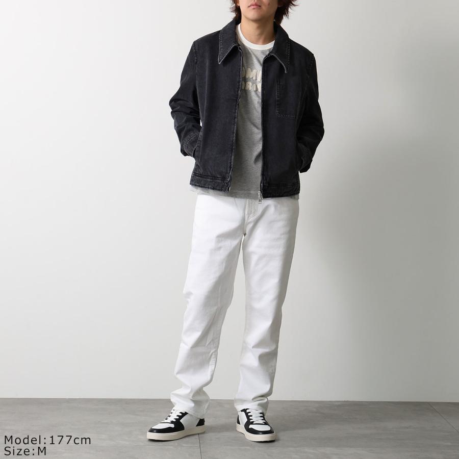 ami paris アミパリス デニムジャケット HJK904.DE0124 メンズ ハートロゴ刺繍 ジップアップ トーナル Ami De Coeur エンボス HJK904.DE0124.031の画像