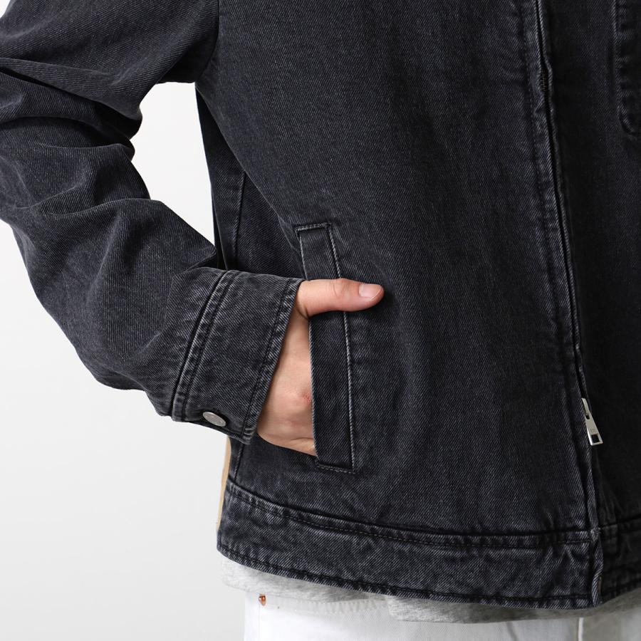 ami paris アミパリス デニムジャケット HJK904.DE0124 メンズ ハートロゴ刺繍 ジップアップ トーナル Ami De Coeur エンボス HJK904.DE0124.031の画像