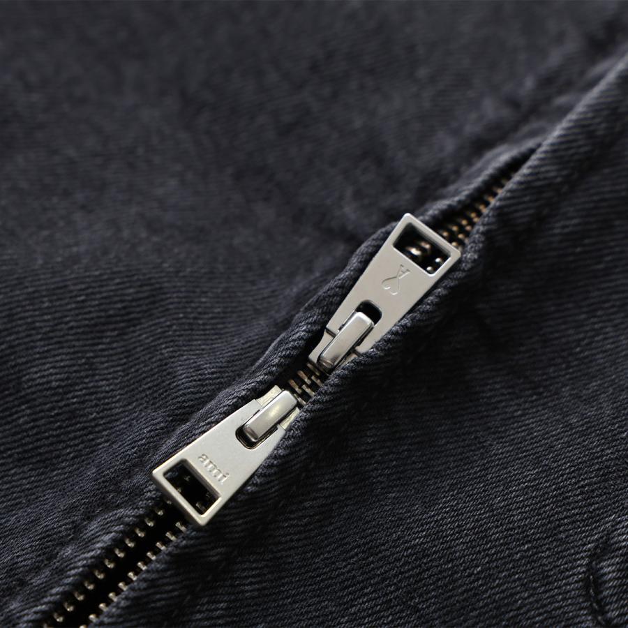 ami paris アミパリス デニムジャケット HJK904.DE0124 メンズ ハートロゴ刺繍 ジップアップ トーナル Ami De Coeur エンボス HJK904.DE0124.031の画像