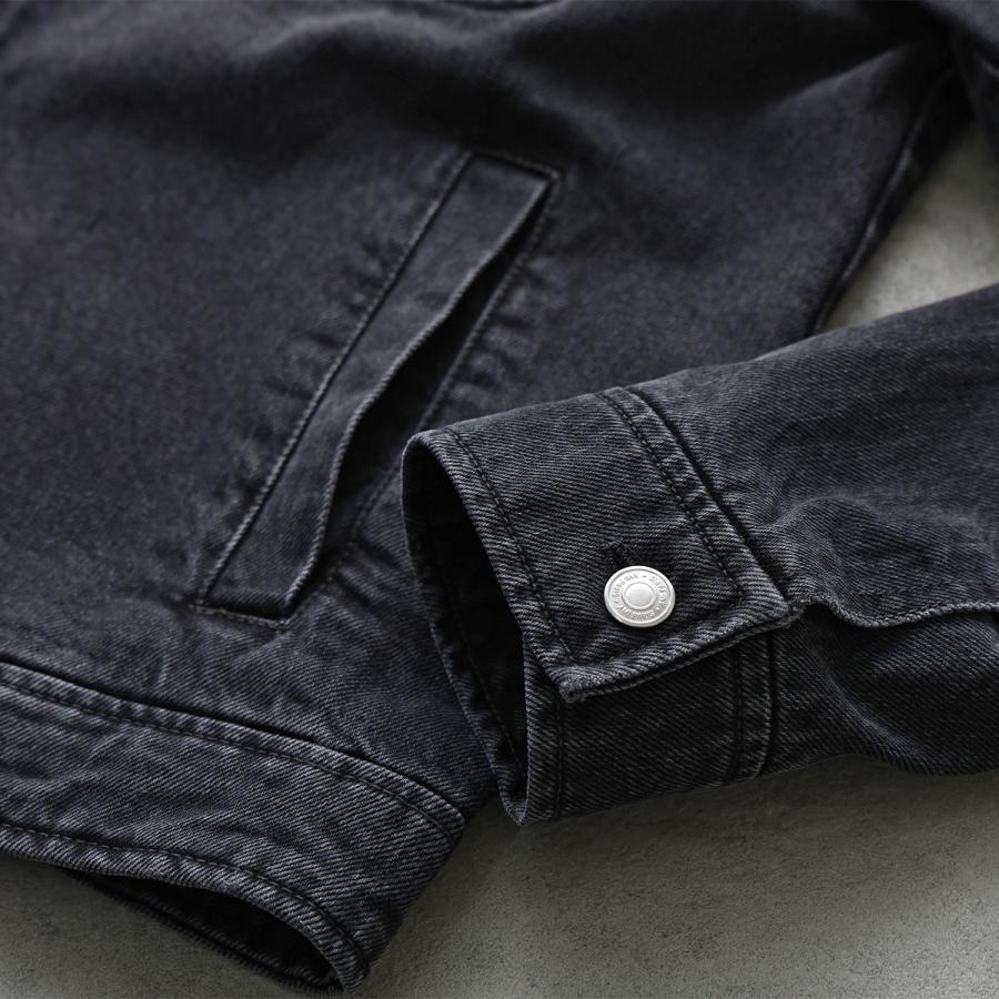 ami paris アミパリス デニムジャケット HJK904.DE0124 メンズ ハートロゴ刺繍 ジップアップ トーナル Ami De Coeur エンボス HJK904.DE0124.031の画像