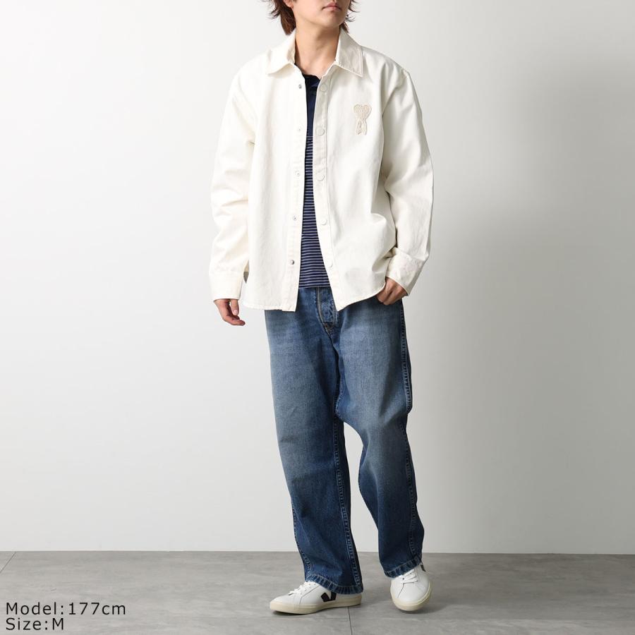 ami paris アミパリス オーバーシャツジャケット UJK897.DE0126 メンズ ハートロゴ コットン 長袖 UJK897.DE0126.136の画像