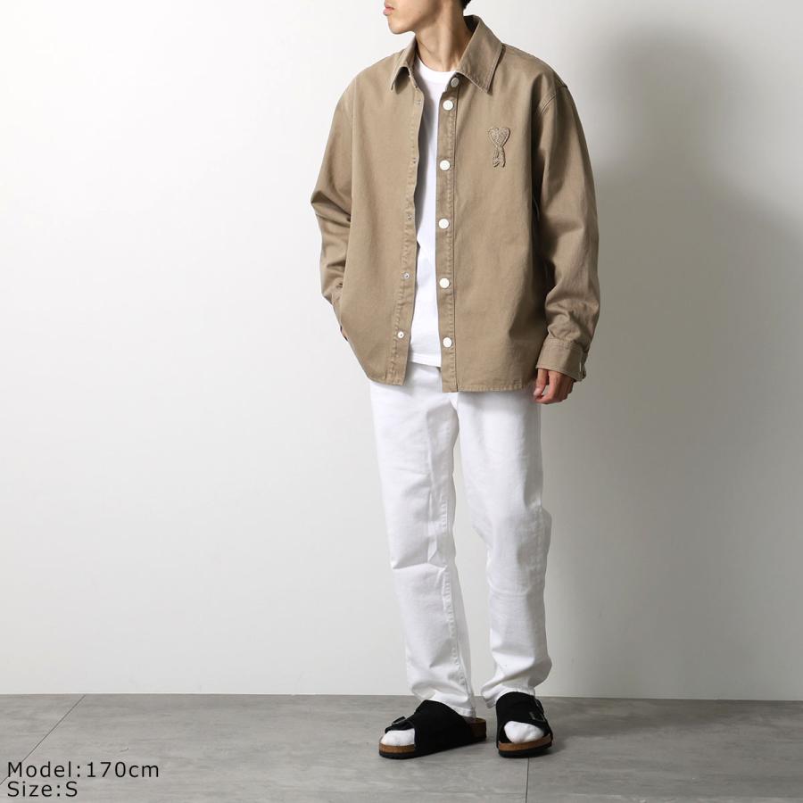 ami paris アミパリス オーバーシャツジャケット UJK897.DE0126 メンズ ハートロゴ コットン 長袖 UJK897.DE0126.136の画像