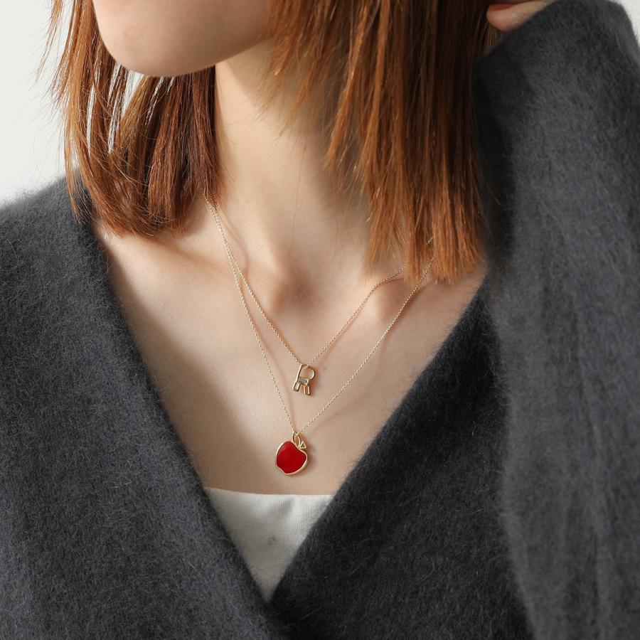 ALIITA アリータ ネックレス MANZANA PRISMA NECKLACE ROLO レディース リンゴ アップル モチーフ エナメル ペンダント G2000/YELLOW-GOLD-9KTの画像