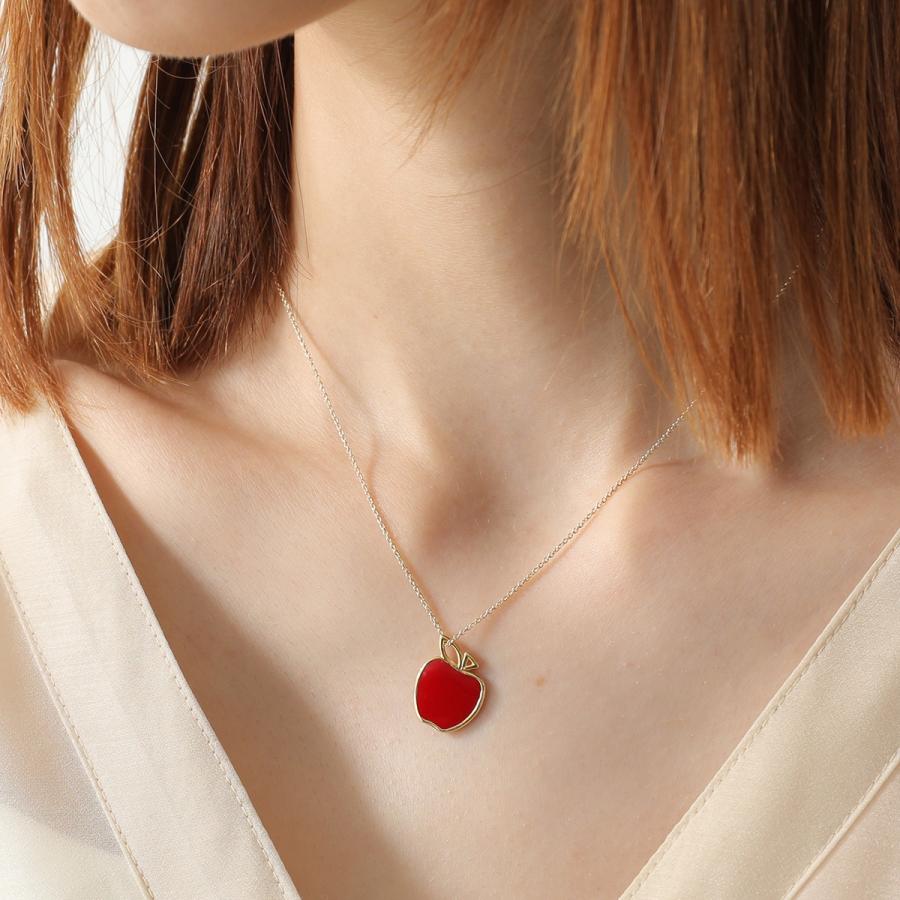 ALIITA アリータ ネックレス MANZANA PRISMA NECKLACE ROLO レディース リンゴ アップル モチーフ エナメル ペンダント G2000/YELLOW-GOLD-9KTの画像