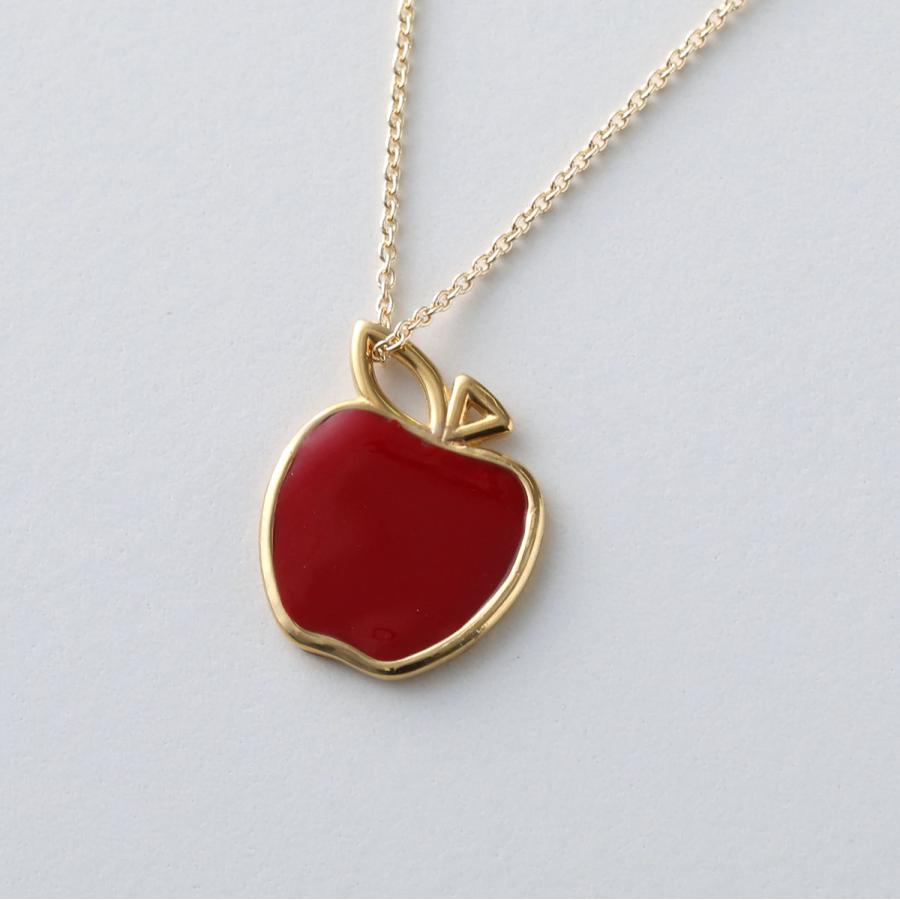 ALIITA アリータ ネックレス MANZANA PRISMA NECKLACE ROLO レディース リンゴ アップル モチーフ エナメル ペンダント G2000/YELLOW-GOLD-9KTの画像