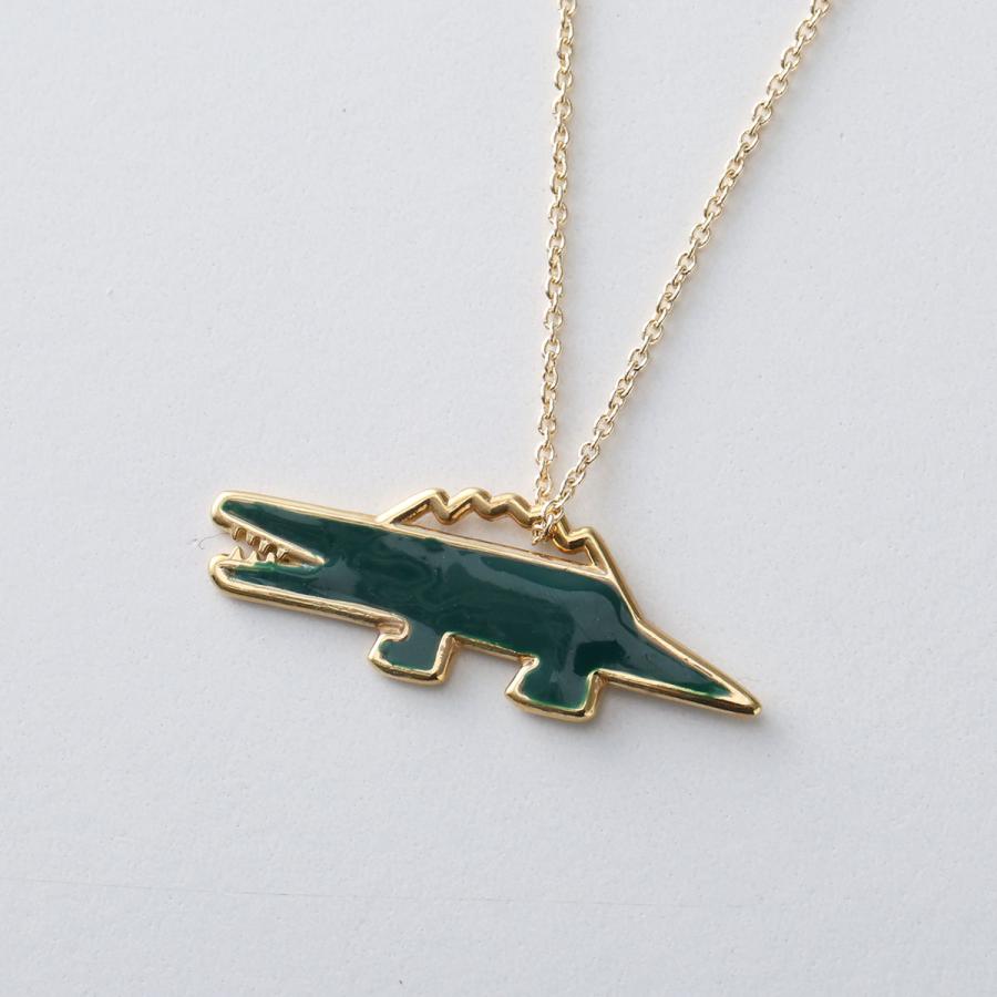ALIITA アリータ ネックレス COCODRILLO PRISMA NECKLACE ROLO レディース クロコダイル ワニ モチーフ エナメル ペンダント K1000/YELLOW-GOLD-9KTの画像
