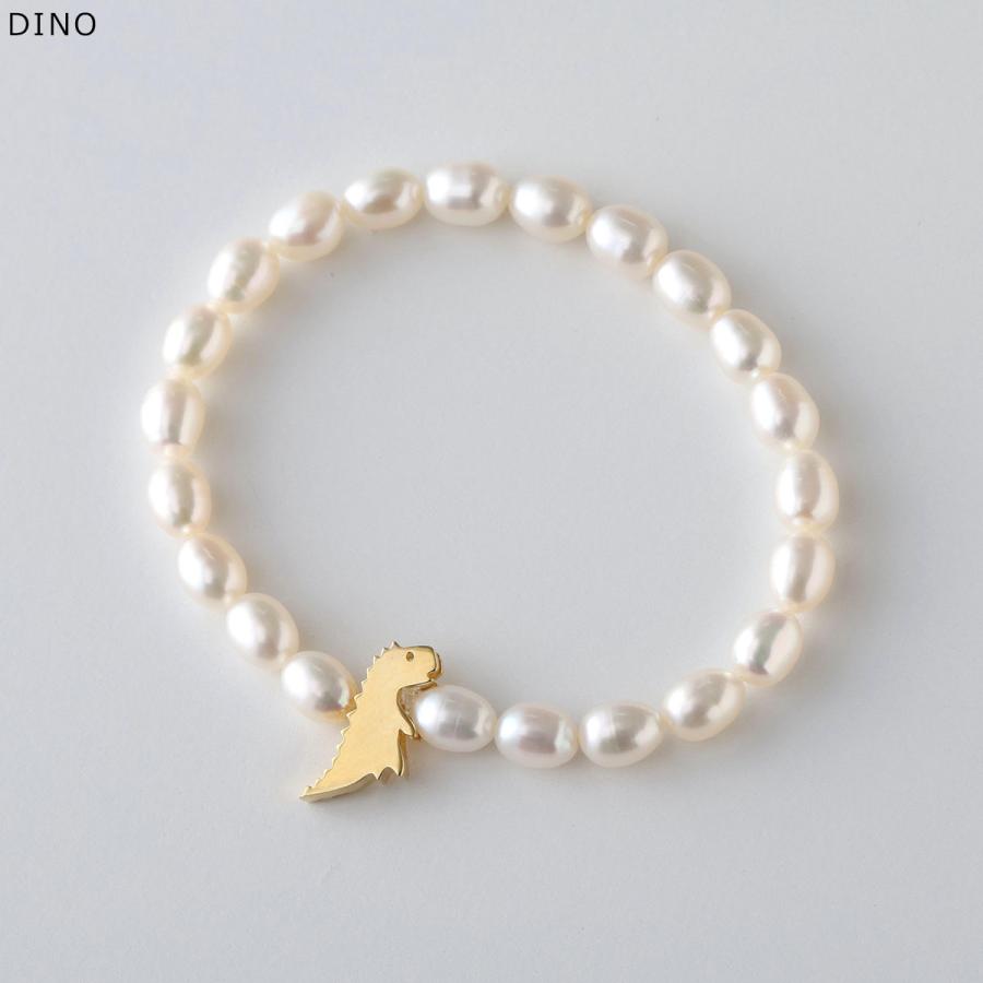 ALIITA アリータ ブレスレット DINO FANTASMA BOLD OVAL PEARL ELASTIC レディース 恐竜 オバケ モチーフ パール アクセサリーの画像