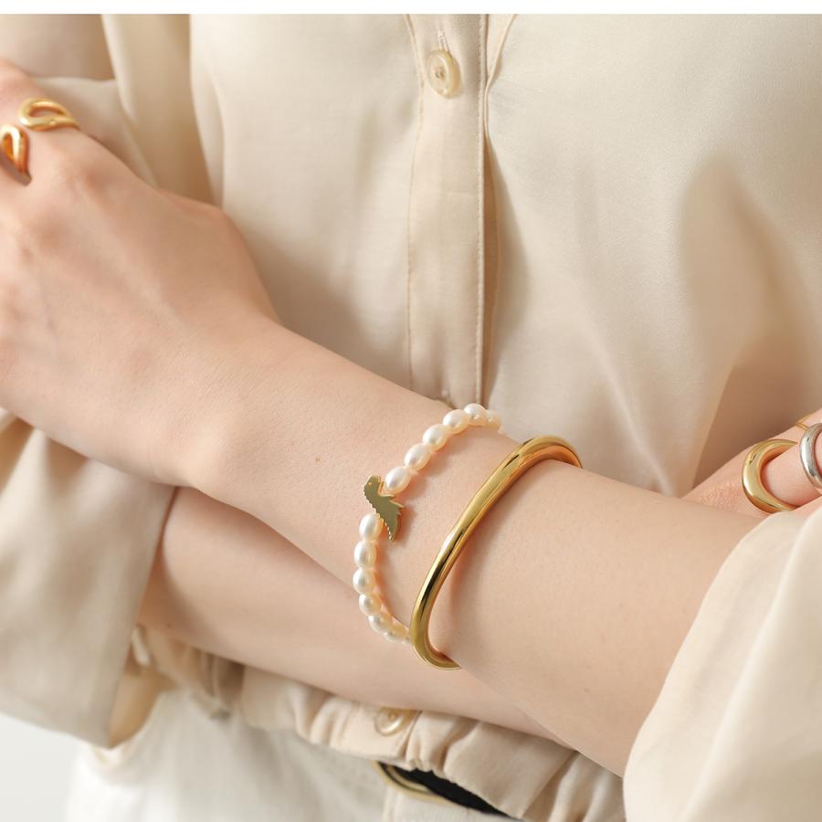 ALIITA アリータ ブレスレット DINO FANTASMA BOLD OVAL PEARL ELASTIC レディース 恐竜 オバケ モチーフ パール アクセサリーの画像
