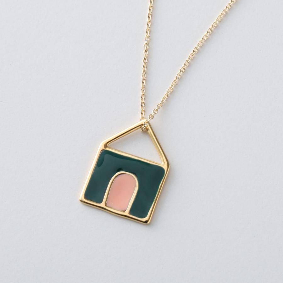 ALIITA アリータ ネックレス CASITA PRISMA NECKLACE ROLO レディース 家 ハウス モチーフ エナメル ペンダント アクセサリー K1F00/YELLOW-GOLD-9KTの画像