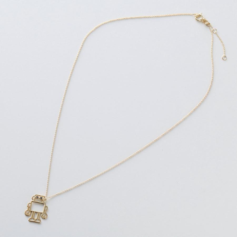 ALIITA アリータ ネックレス ROBOT ZAFIRO AZUL NECKLACE ROLO レディース ロボット モチーフ ブルーサファイア ペンダント J1000/YELLOW-GOLD-9KTの画像