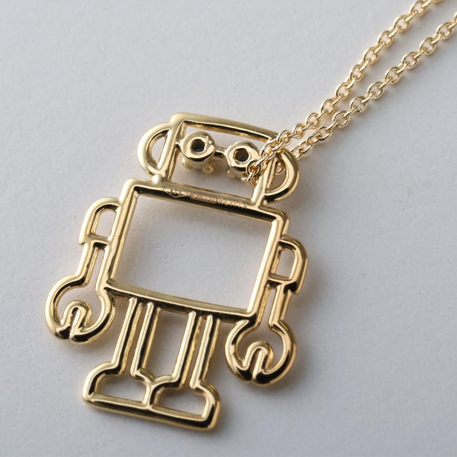 ALIITA アリータ ネックレス ROBOT ZAFIRO AZUL NECKLACE ROLO レディース ロボット モチーフ ブルーサファイア ペンダント J1000/YELLOW-GOLD-9KTの画像