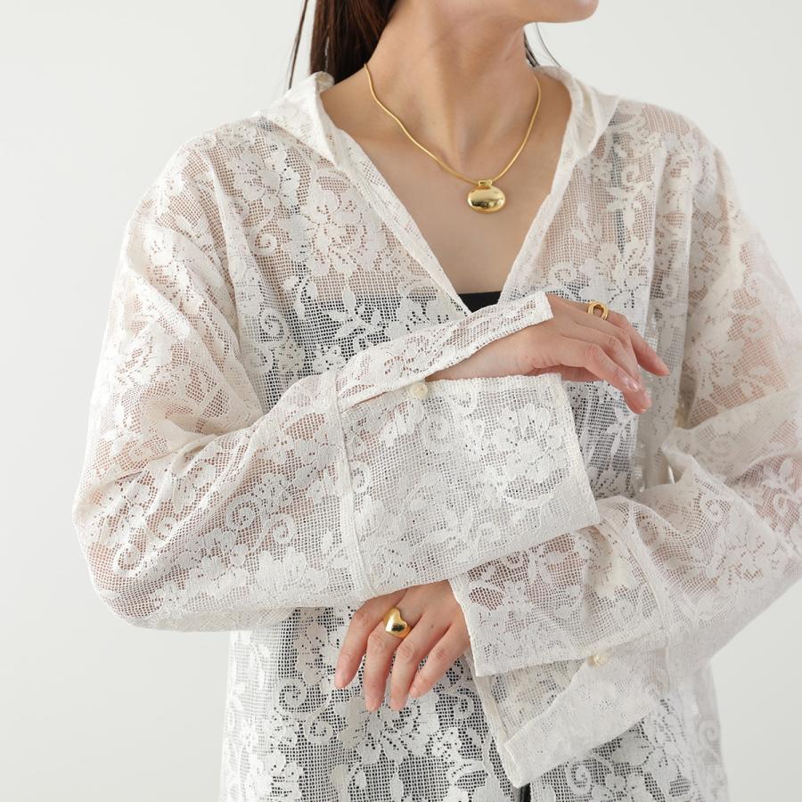YENN イエン フーディシャツ PORTABLE LACE HOODIE Y262-12047