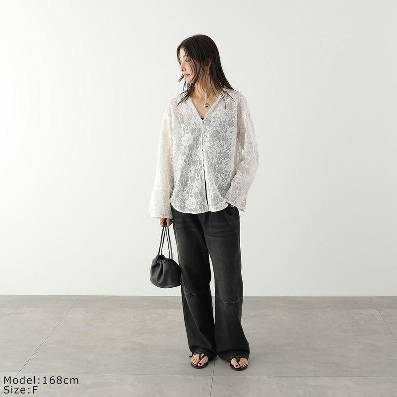YENN イエン フーディシャツ PORTABLE LACE HOODIE Y262-12047