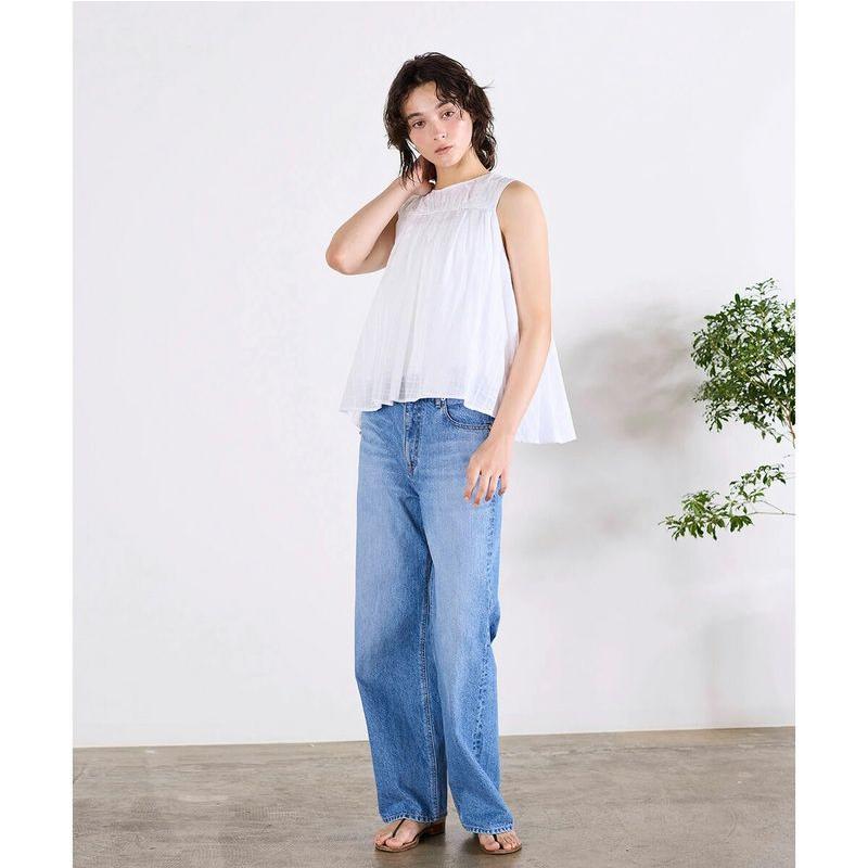 Marilyn Moon（マリリンムーン） ブラウス sheer check 2way gathered