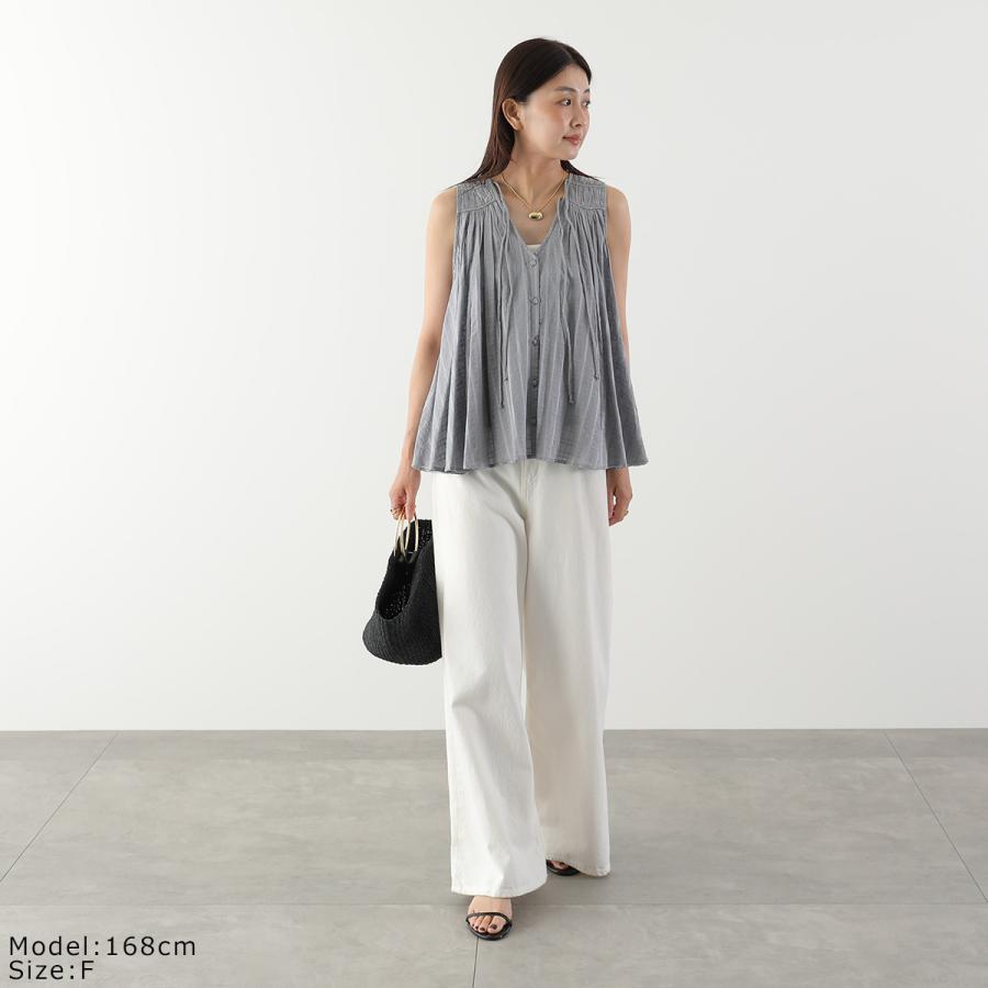 Marilyn Moon（マリリンムーン） ブラウス sheer check 2way gathered