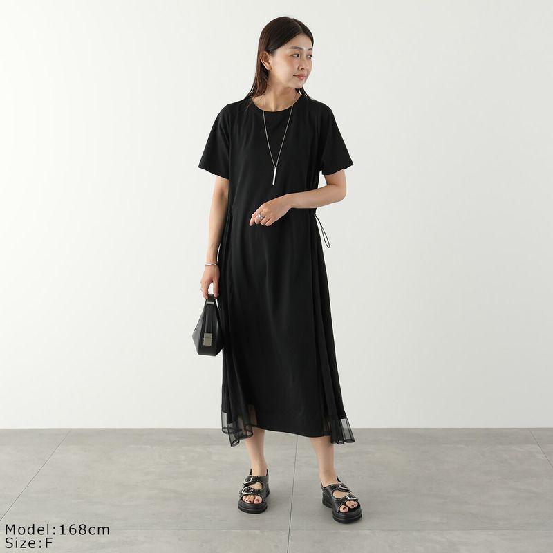 ヴァレンティノフラワー付き黒半袖美品 ワンピース 36 HERENCIA（ヘレンチア） ワンピース H326124 レディース 半袖 サイド