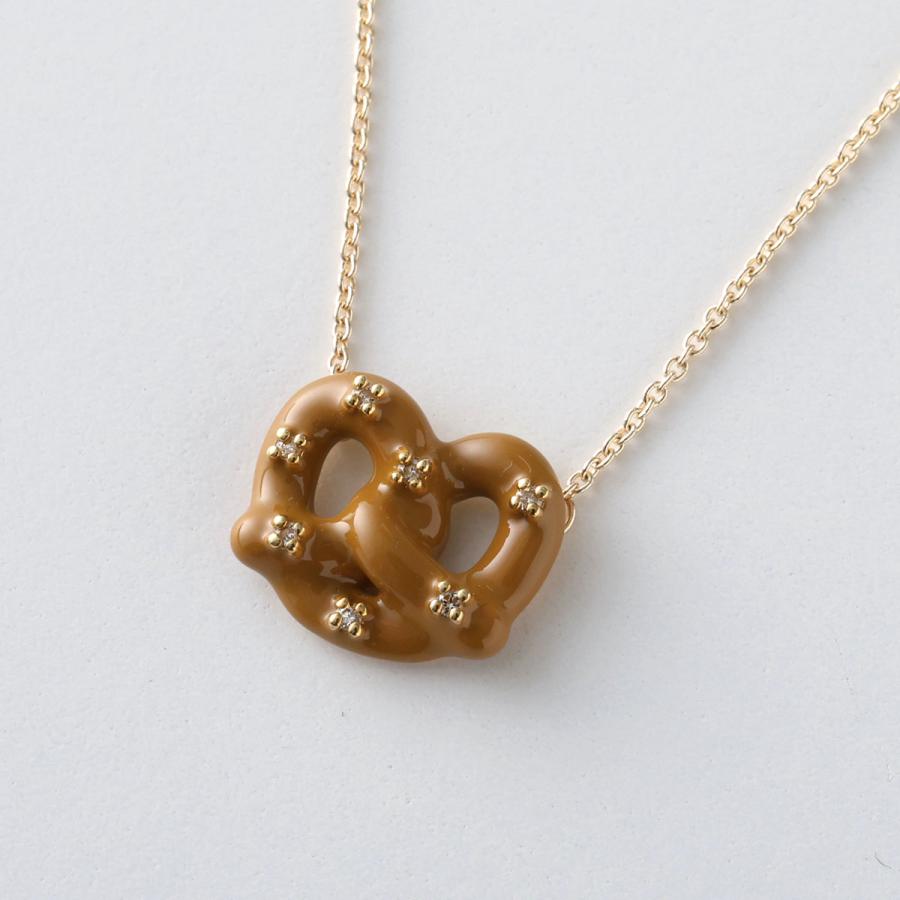 ALIITA アリータ ネックレス PRETZAL BRILLANTE ENAMEL NECKLACE レディース プレッツエル ダイヤモンド エナメル ペンダント H5000/YELLOW-GOLD-9KTの画像