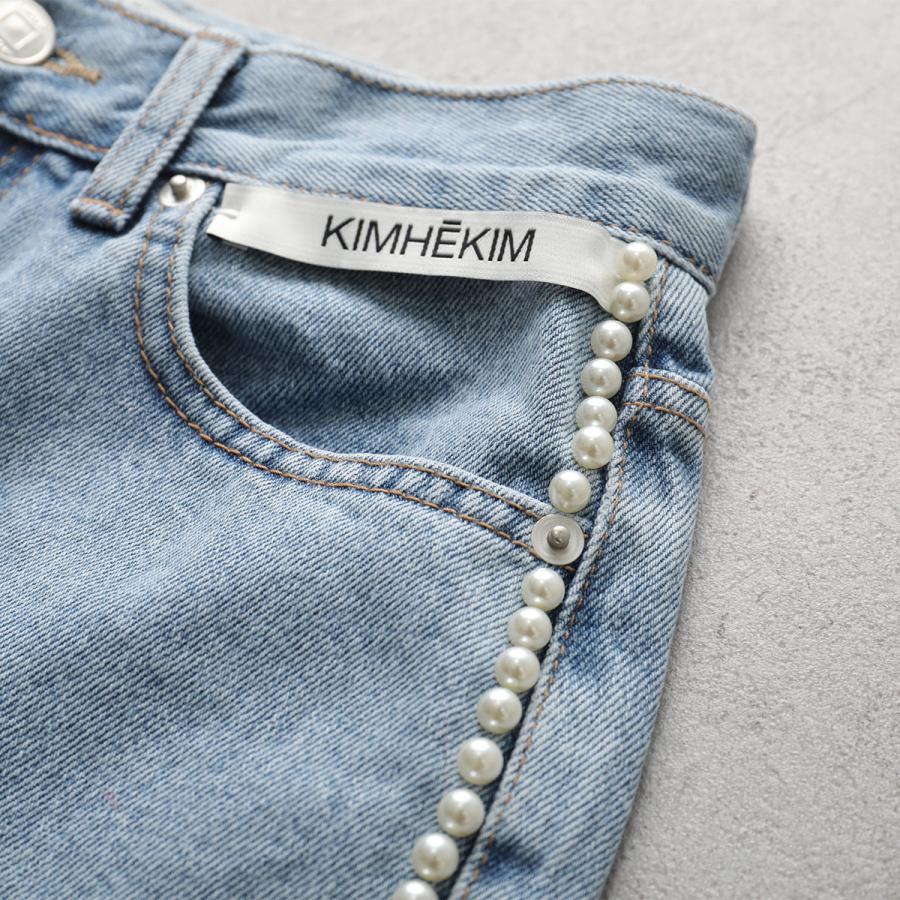 KIMHEKIM キムヘキム ジーンズ PEARL EMBELLISHED WIDE LEG DENIM