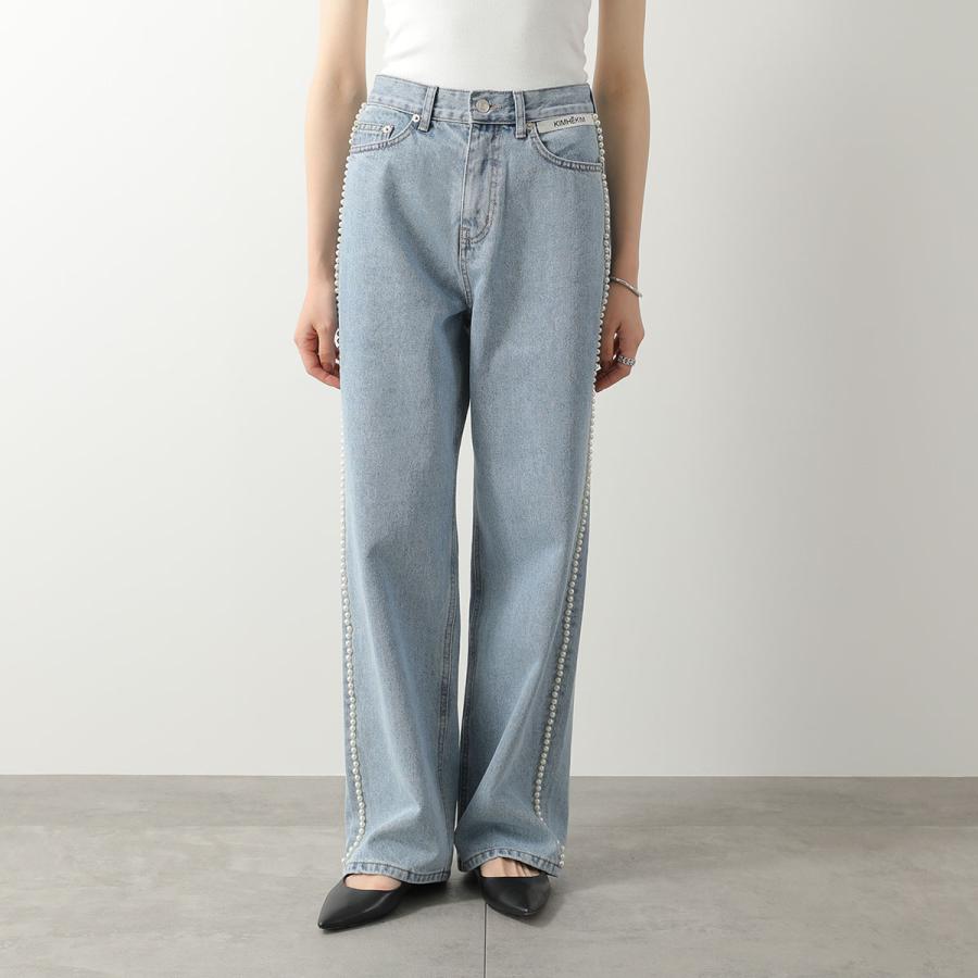 KIMHEKIM キムヘキム ジーンズ PEARL EMBELLISHED WIDE LEG DENIM