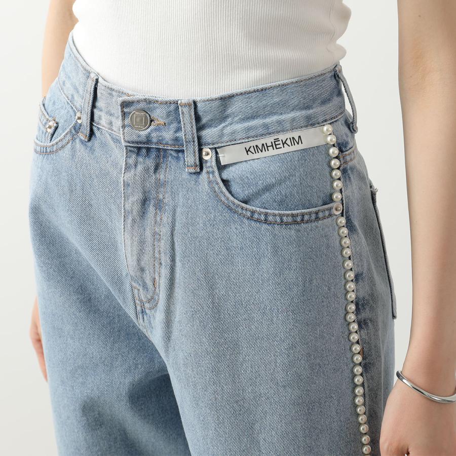 KIMHEKIM キムヘキム ジーンズ PEARL EMBELLISHED WIDE LEG DENIM