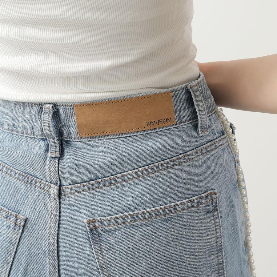 KIMHEKIM キムヘキム ジーンズ PEARL EMBELLISHED WIDE LEG DENIM