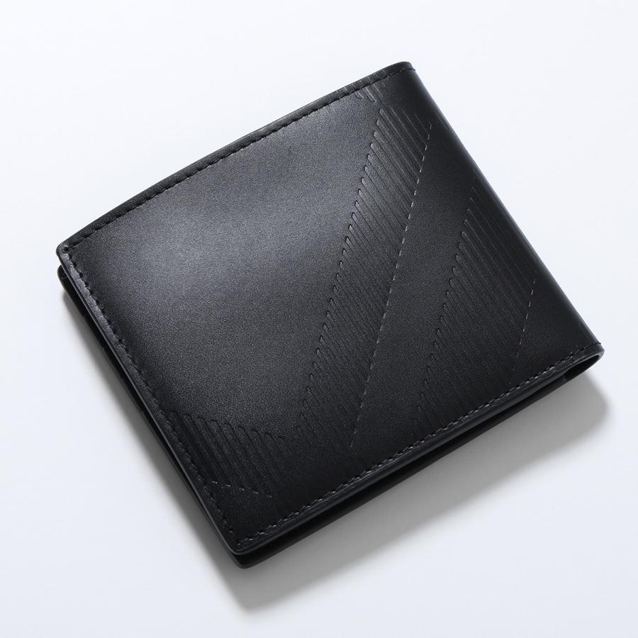 BURBERRY バーバリー 二つ折り財布 MS CC BILL COIN E5L 8103992 メンズ ミニ財布 小銭入れあり エンボスチェック A1189/BLACKの画像