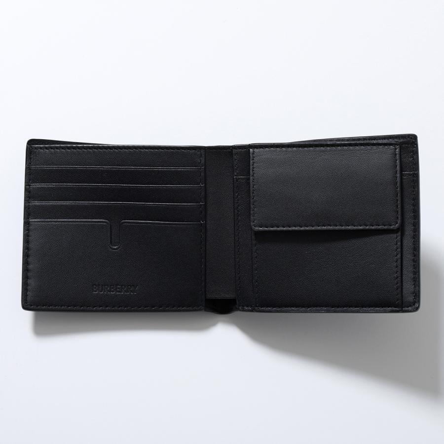 BURBERRY バーバリー 二つ折り財布 MS CC BILL COIN E5L 8103992 メンズ ミニ財布 小銭入れあり エンボスチェック A1189/BLACKの画像