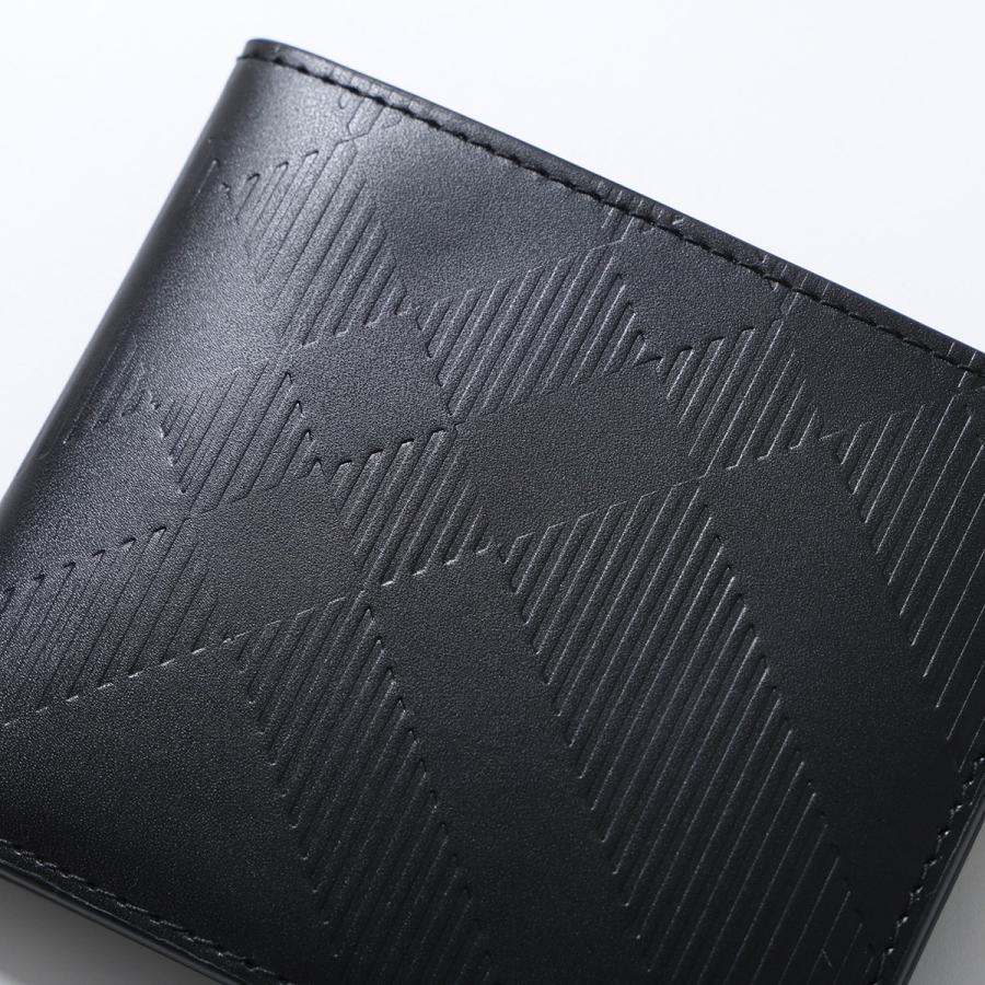 BURBERRY バーバリー 二つ折り財布 MS CC BILL COIN E5L 8103992 メンズ ミニ財布 小銭入れあり エンボスチェック A1189/BLACKの画像